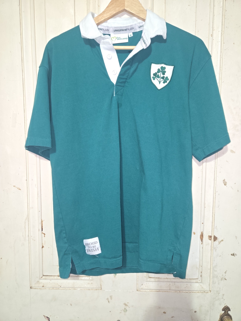 Men's Shamrock Rugby-Style Polo Shirt - Teal